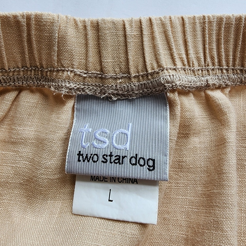 TWO STAR DOG Size Large 100% Linen Embroidered Peplum Pull-On Boho Cottage Skirt - Picture 2 of 6